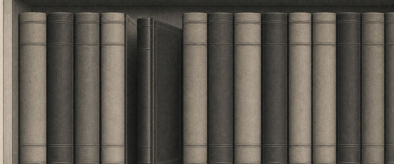 Reihe verlagsgebundener Dissertationen im Regal einer wissenschaftlichen Bibliothek